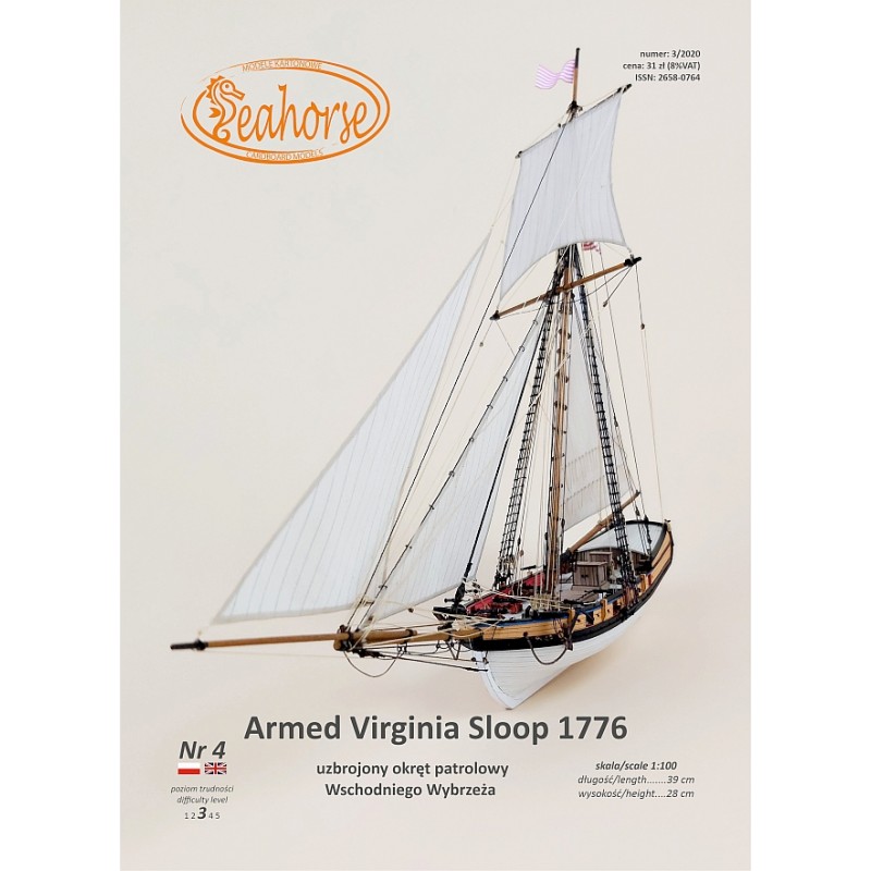 Sailship model "Armed Virginia Sloop" - Wydawnictwo "Seahorse"