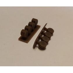 Accessories: double blocks 5 mm brown resin